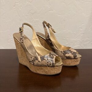 Jimmy Choo Snakeskin Wedge Sandals